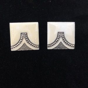 Vintage 1980s Art Deco Oversize Stud Earrings